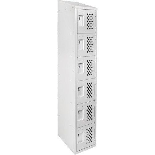 Assembled Lockerettes Clean Line Perforated Economy Lockers, 6 -tier, 18" x 72" x 12", Steel Pronet Distribution