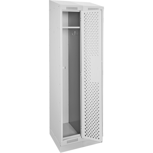 Clean Line Lockers, Bank of 2, 24" x 18" x 82", Steel, Grey, Rivet (Assembled), Perforated Pronet Distribution