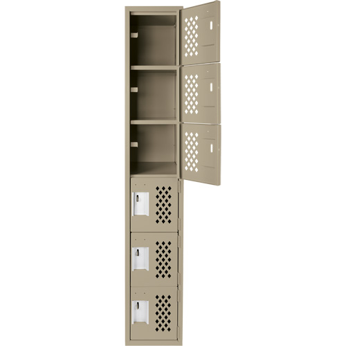 Petit casier perfor&eacute; Clean-Line, 6 niveaux, 15" x 72" x 12", Acier Pronet Distribution