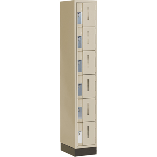 Concorde Heavy-Duty Lockers, 6 -tier, 12" x 18" x 76", Steel, Beige, Welded (Assembled) Pronet Distribution