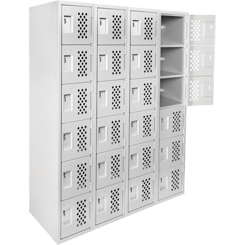 Clean Line Lockerettes, 6 -tier, Bank of 4, 18" x 72" x 12", Steel Pronet Distribution