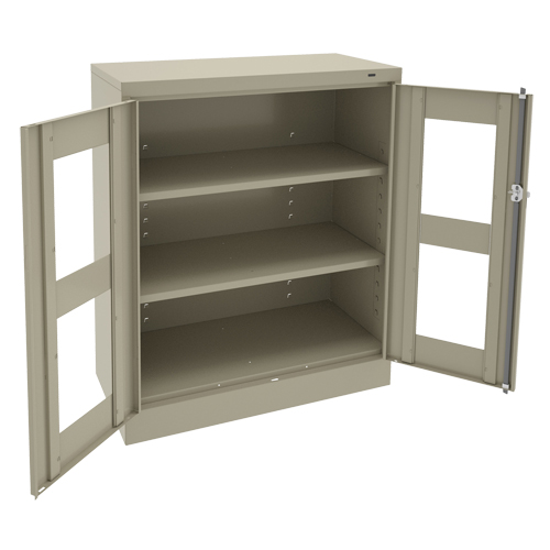 C-Thru Counter High Cabinet, Steel, 2 Shelves, 42" H x 36" W x 18" D Pronet Distribution