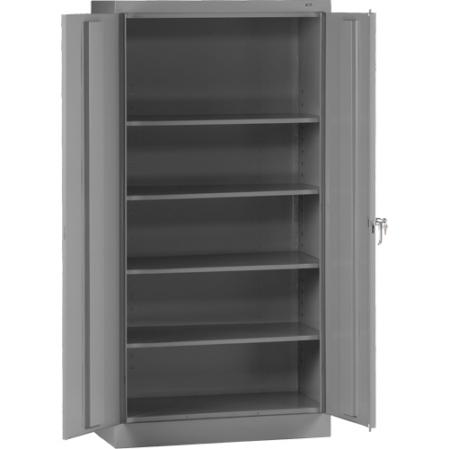 Standard Storage Cabinet, Steel, 4 Shelves, 72" H x 36" W x 18" D, Grey Pronet Distribution