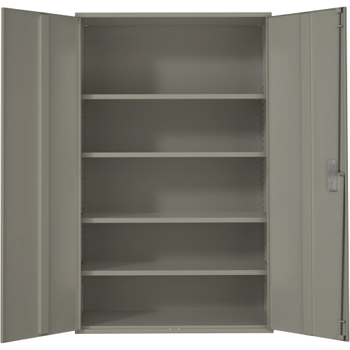 Extra Wide Hi-Boy Storage Cabinet, Steel, 4 Shelves, 72" H x 48" W x 24" D, Grey Pronet Distribution