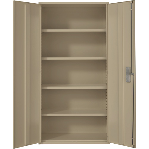 Hi-Boy Storage Cabinet, Steel, 4 Shelves, 72" H x 36" W x 18" D, Beige Pronet Distribution