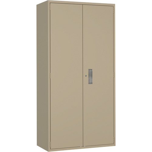 Wardrobe Storage Cabinet, Steel, 36" W x 18" D x 72" H, Beige Pronet Distribution