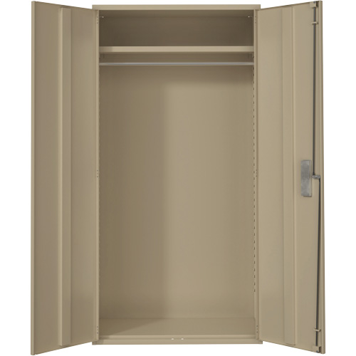 Wardrobe Storage Cabinet, Steel, 36" W x 18" D x 72" H, Beige Pronet Distribution