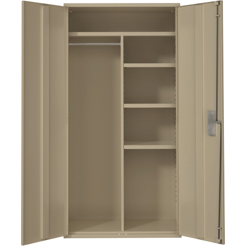 Combination Storage Cabinet, Steel, 6 Shelves, 72" H x 36" W x 18" D, Beige Pronet Distribution