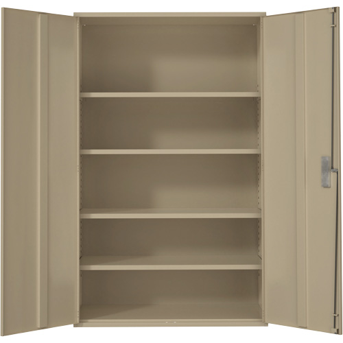 Extra Wide Hi-Boy Storage Cabinet, Steel, 4 Shelves, 72" H x 48" W x 24" D, Beige Pronet Distribution