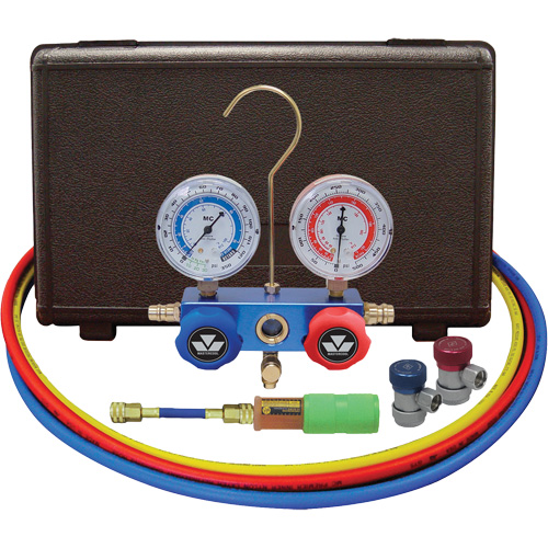 Automotive Manifold Gauge Set with Mini Dye Injector & Manual Couplers Pronet Distribution