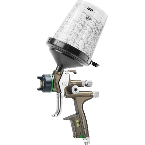 Pistolet de peinture de premi&egrave;re qualit&eacute; pour peinture automobile avec psi num&eacute;rique X5500 HVLP 1,2 I RPS D, Entr&eacute;e d'air 1/4" NPT, 15,19 pi³/min, Capacit&eacute; 0,6 L/0,9 L, 0,17 psi Pronet Distribution