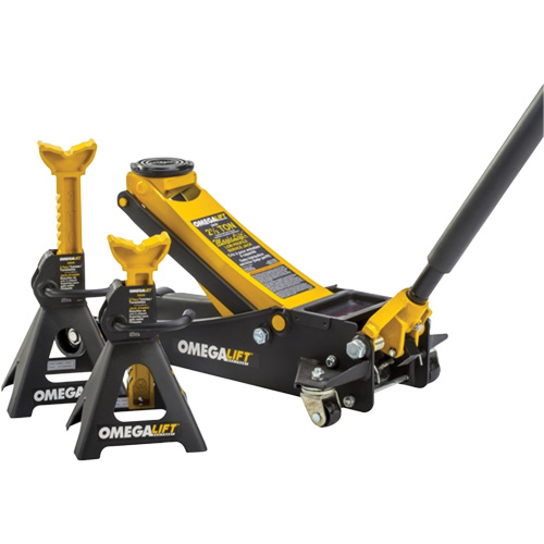 Magic Lift Service Jack & Jack Stands Combo Set, 3 Ton(s)/2.5 Ton(s) Capacity, 3-7/20" Lowered, 19-3/10" Raised, Manual Hydraulic Pronet Distribution