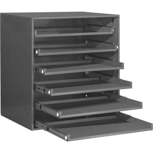 Compartment Box Cabinet, Steel, 6 Slots, 20-5/16" W x 15-15/16" D x 21-7/8" H, Grey Pronet Distribution