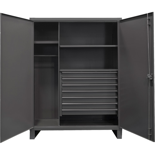 Extra Heavy-Duty Wardrobe Cabinet, Steel, 48" W x 24" D x 78" H, Grey Pronet Distribution