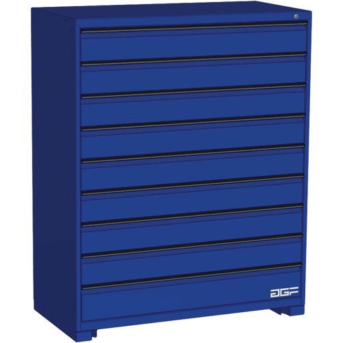 Armoire &agrave; tiroirs modulaire, 9 tiroirs, 48" la x 24" p x 60" h, Bleu Pronet Distribution