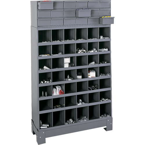 Modular Small Parts Storage Unit, Steel, 18 Drawers, 33-3/4" x 12-1/4" x 58-5/8", Grey Pronet Distribution