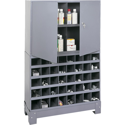 Modular Small Parts Storage Unit, Steel, 0 Drawers, 33-3/4" x 12-1/4" x 53-1/2", Grey Pronet Distribution