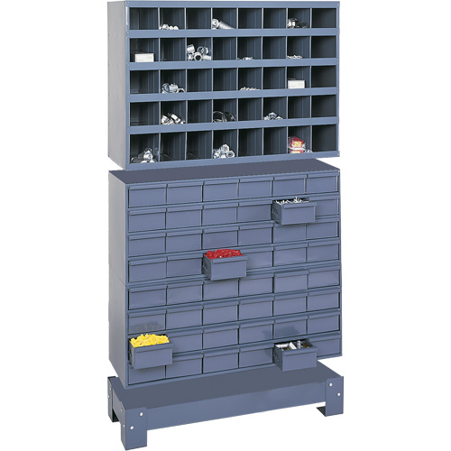 Modular Small Parts Storage Unit, Steel, 48 Drawers, 33-3/4" x 12-1/4" x 58-3/8", Grey Pronet Distribution