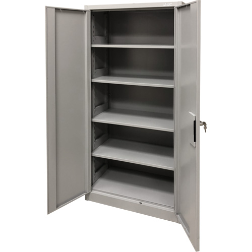Armoire de rangement, Acier, 4 Tablettes, 78" h x 36" la x 24" P, Gris Pronet Distribution