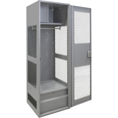 Gear Locker with Door, Steel, 24" W x 24" D x 72" H, Grey Pronet Distribution