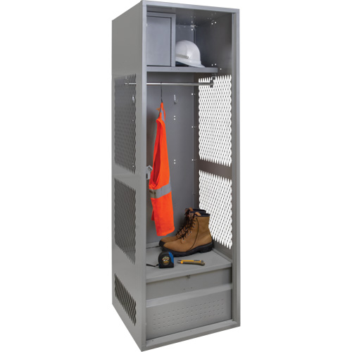 Casier pour &eacute;quipement, Acier, 24" la x 24" p x 72" h, Gris Pronet Distribution