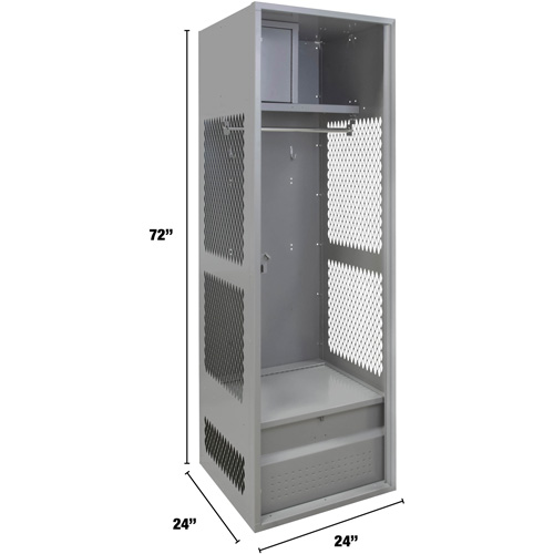 Casier pour &eacute;quipement, Acier, 24" la x 24" p x 72" h, Gris Pronet Distribution