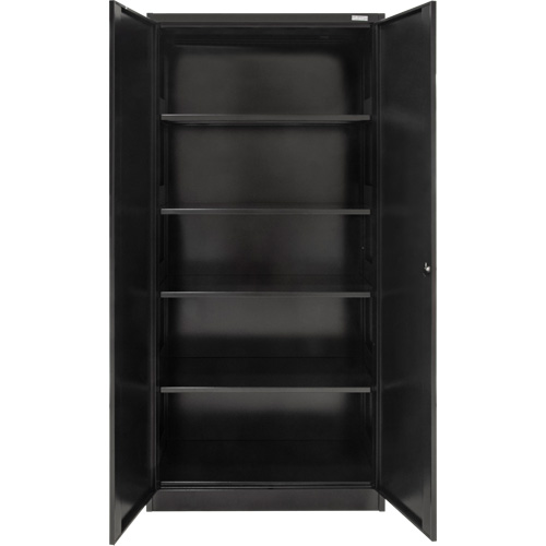 Hi-Boy Storage Cabinet, Steel, 4 Shelves, 72" H x 36" W x 18" D, Black Pronet Distribution