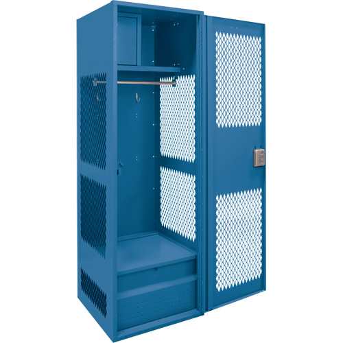 Casier pour &eacute;quipement avec porte, Acier, 24" la x 18" p x 72" h, Bleu fonc&eacute; Pronet Distribution