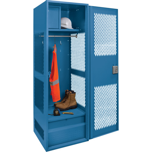Casier pour &eacute;quipement avec porte, Acier, 24" la x 18" p x 72" h, Bleu fonc&eacute; Pronet Distribution