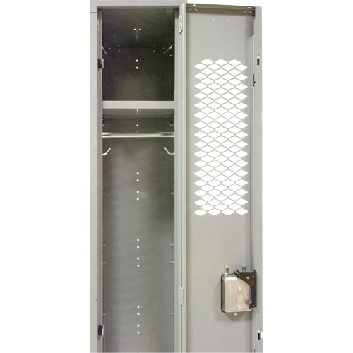 Casiers ventil&eacute;s, Bloc de 2, 24" x 18" x 88", Acier, Gris, D&eacute;mont&eacute;, Perfor&eacute; Pronet Distribution