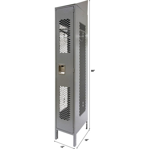 Casiers ventil&eacute;s, 12" x 18" x 88", Acier, Gris, D&eacute;mont&eacute;, Perfor&eacute; Pronet Distribution