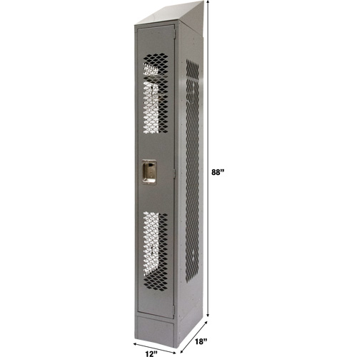 Casiers ventil&eacute;s, 12" x 18" x 88", Acier, Gris, D&eacute;mont&eacute;, Perfor&eacute; Pronet Distribution