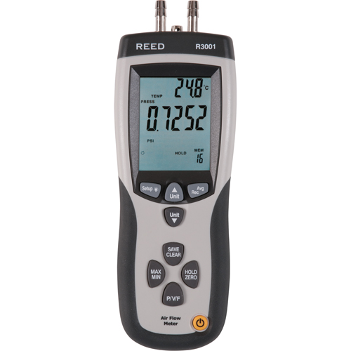 Pitot Tube Anemometer/Differential Manometer with Air Volume, Digital, 0 - 0.752 PSI Pronet Distribution