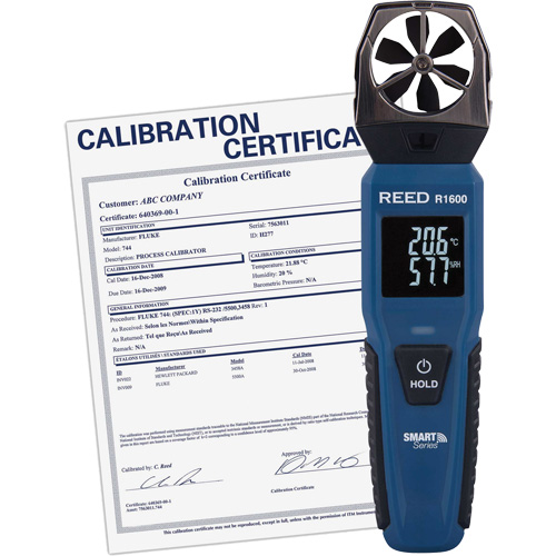 An&eacute;mom&egrave;tre &agrave; h&eacute;lices Bluetooth Smart avec certificat de calibration, Enregistrement des donn&eacute;es, Gamme de v&eacute;locit&eacute; d'air de 0,6 - 25 m/sec/118 - 4921 pi/min/2,1 - 90 km/h/1,3 - 55,9 mi/h Pronet Distribution