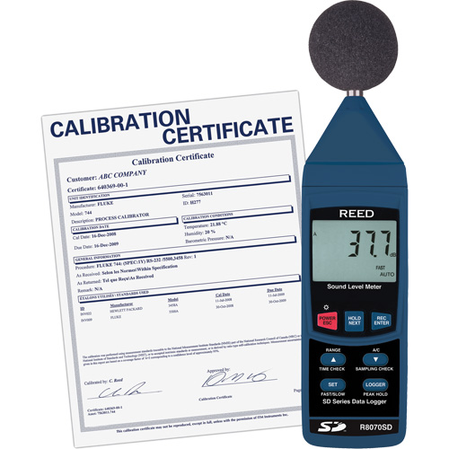 Ensemble sonom&egrave;tre &agrave; enregistrement de donn&eacute;es avec certificat de calibration Pronet Distribution