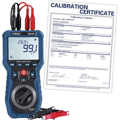 Testeur de longueur de c&acirc;ble avec certificat d'&eacute;talonnage Pronet Distribution