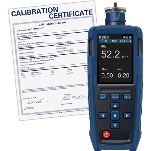 D&eacute;tecteur de gaz avec certificat d'&eacute;talonnage traçable Pronet Distribution