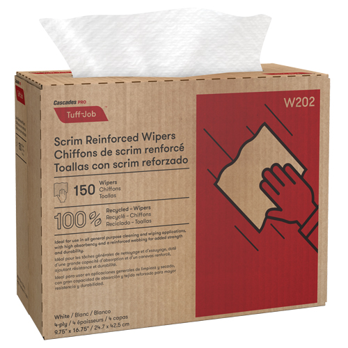 Pro Tuff-Job Scrim Reinforced Wipers, All-Purpose, 16-3/4" L x 9-3/4" W Pronet Distribution