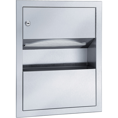 Combination Towel Dispenser with Waste Receptacle, Manual, 14" W x 4" D x 28" H Pronet Distribution