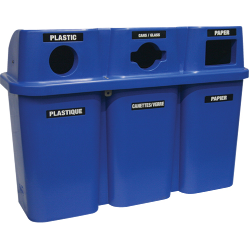 Recycling Containers Bullseye, Curbside, Plastic, 3 x 22 US Gal. Pronet Distribution