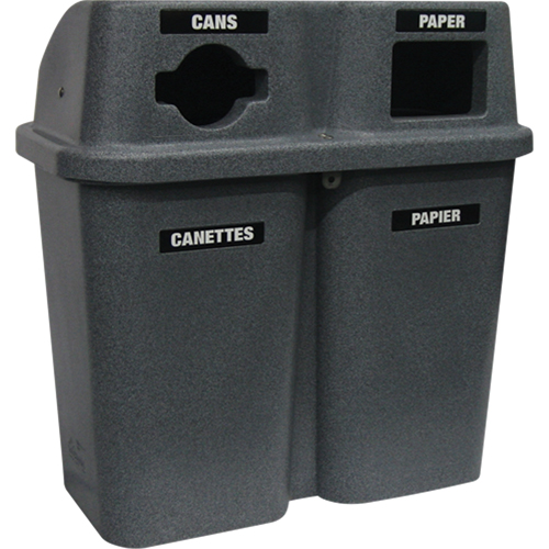 Contenants de recyclage Bullseye, Bord de rue, Plastique, 2 x 22 gal. US Pronet Distribution