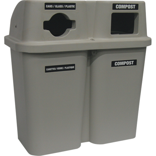 Contenants de recyclage Bullseye, Bord de rue, Plastique, 2 x 22 gal. US Pronet Distribution