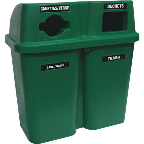 Contenants de recyclage Bullseye, Bord de rue, Plastique, 2 x 22 gal. US Pronet Distribution