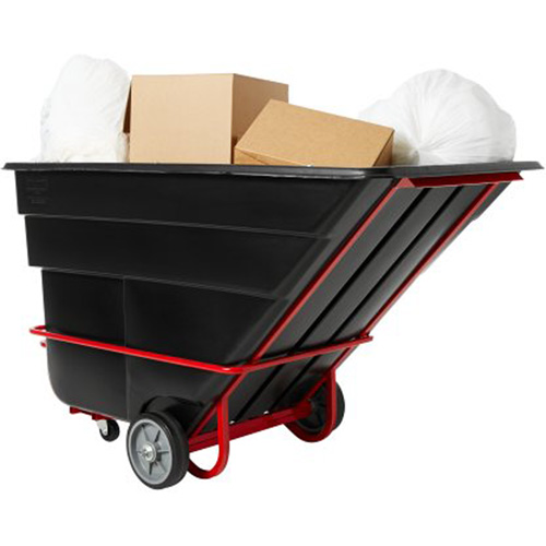 Tilt Truck, Black Recycled Plastic, 1/2 cu.yd., 1400 lbs. Load Capacity Pronet Distribution