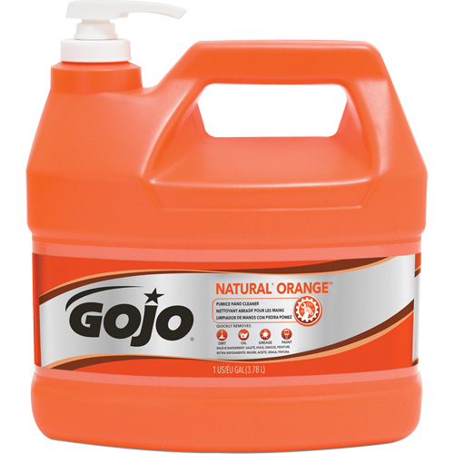 Nettoyant &agrave; mains Natural Orange, Pierre ponce, 3,78 L, Bouteille &agrave; pompe, Agrumes/Orange Pronet Distribution