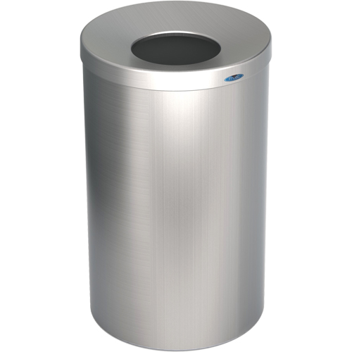 R&eacute;cipient &agrave; d&eacute;chets pour halls, Acier inoxydable, 33 gal. US Pronet Distribution