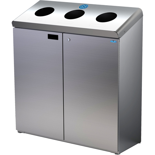 Station de recyclage au sol, Vrac, Acier inoxydable, 42 gal. Pronet Distribution
