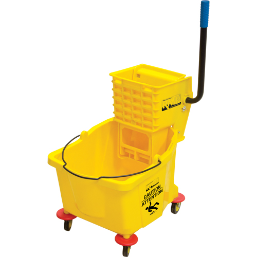 Mop Bucket and Wringer, Side Press, 9.5 US Gal.(38 Quart), Yellow Pronet Distribution