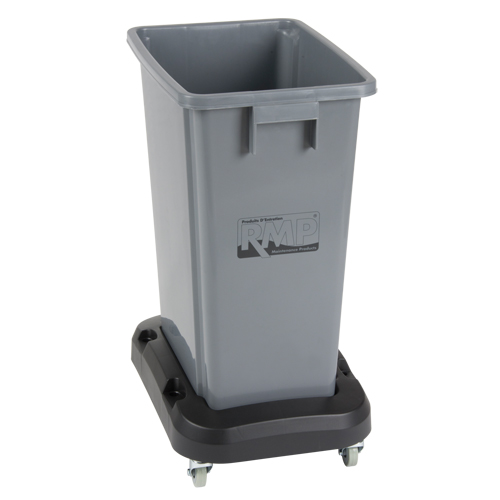 Socle roulant pour contenant &agrave; d&eacute;chets & &agrave; recyclage, Polypropyl&egrave;ne, Noir, Convient aux contenants  Pronet Distribution