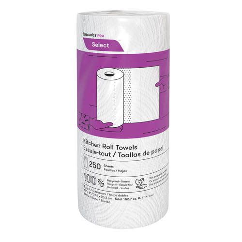 Pro Select Kitchen Towel Roll, 2 Ply, 250 Sheets/Roll, 8" W, 11" L Pronet Distribution